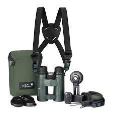 Vanguard VEO ED 8x42 ED Glass Binocular Bundle – ED Glass, Fully Multi-Coated Optics, Digiscoping Adapter, Harness, Bluetooth Remote, Waterproof/Fog proof